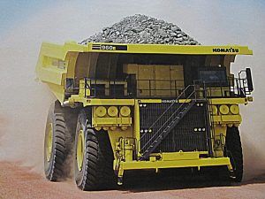 Large dump truck carrying coal