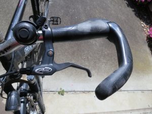 Bike handlebars with bar end fitted